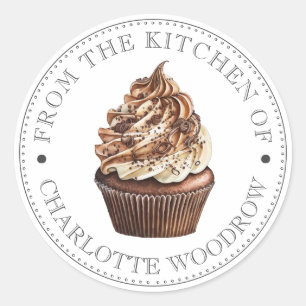 Chocolade Cupcake Ronde Sticker