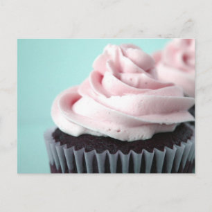 Chocolade Cupcake Roze vanille, bevroren Briefkaart