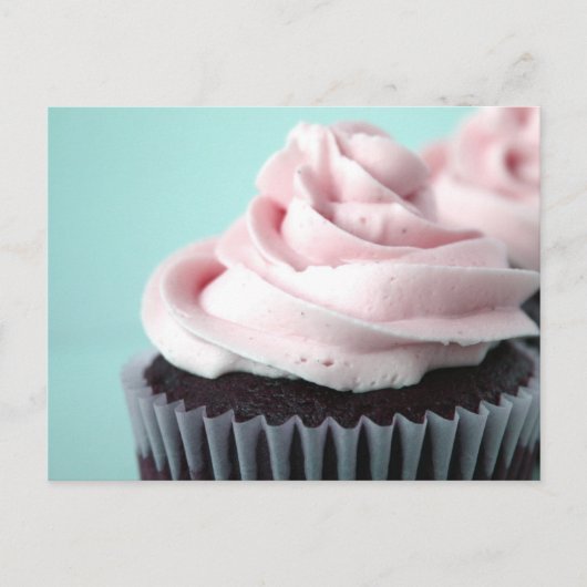 Chocolade Cupcake Roze vanille, bevroren Briefkaart (Voorkant)