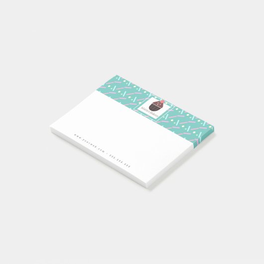 Chocolade Cupcake Sprinkles Bakery Cake Logo Post-it® Notes (Schuin)