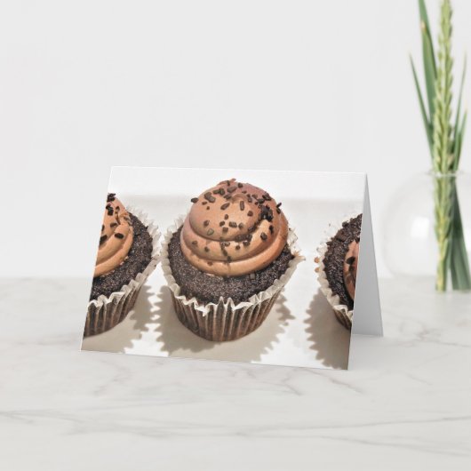 Chocolade Cupcake Wenskaart Kaart (Voorkant)