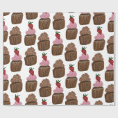 Chocolade Cupcakes op White Gift Cadeaupapier (Vlak)