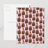 Chocolade Cupcakes Patroon Gelukkige Verjaardag Briefkaart (Voorkant / Achterkant)