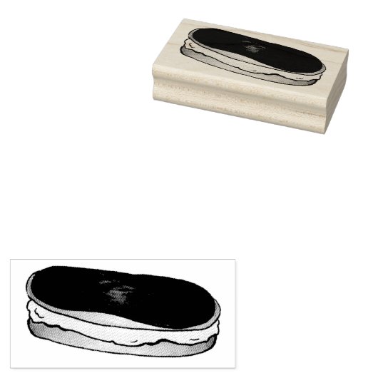 Chocolade Custard Eclair Franse gebitsstempel Rubberstempel (Gestempeld)