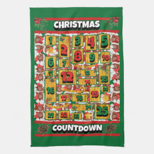 Chocolade Dachshund Countdown Kerstmis Advent Theedoek