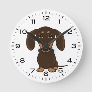 Chocolade Dachshund Cute Wiener Dog Ronde Klok