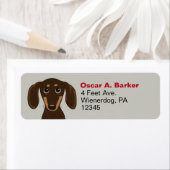 Chocolade Dachshund Hond Retouradres Labels (Insitu)