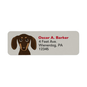 Chocolade Dachshund Hond Retouradres Labels