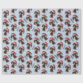 Chocolade Dachshund Kerstmis Aangepaste Naam Leuke Cadeaupapier (Vlak)