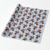 Chocolade Dachshund Kerstmis Aangepaste Naam Leuke Cadeaupapier (Uitgerold)