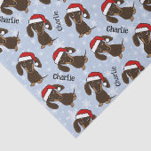 Chocolade Dachshund Kerstmis Aangepaste Naam Leuke Tissuepapier (Detail)