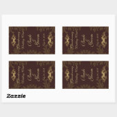Chocolade Damask 2 Trouwwijn Label Sticker (Vel)