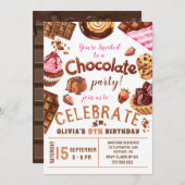 Chocolade Desserts Verjaardagsfeest Kaart (Voorkant / Achterkant)