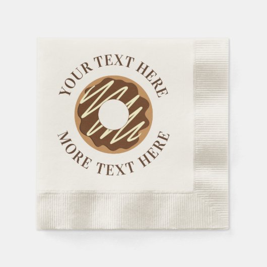 Chocolade donut aangepaste feestservetten voor geb servet (Voorkant)