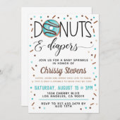 Chocolade Donut Baby Sprinkle Shower - Uitnodiging (Voorkant / Achterkant)