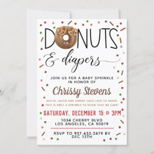 Chocolade Donut Baby Sprinkle Shower - Uitnodiging