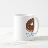 Chocolade Donut Custom Blue Naam Koffie Koffiemok (Voorkant rechts)