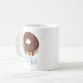Chocolade Donut Custom Blue Naam Koffie Koffiemok (Voorkant links)
