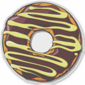 Chocolade Donut, Doughnut, Bevroren, Glaze, Icen Sticker (Voorkant)