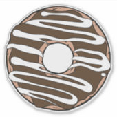 Chocolade Donut, Doughnut, Iceren, Bevroren, Glaze Sticker (Voorkant)
