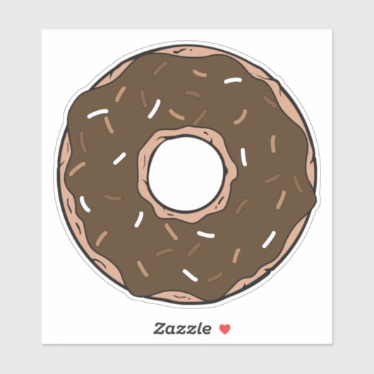 Chocolade Donut, Doughnut, Icing, Glaze, Sprinkles Sticker (Vel)