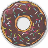 Chocolade Donut, Doughnut, Icing, Sprinkles, Glaze Sticker (Voorkant)