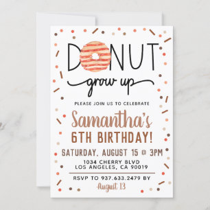 Chocolade Donut Groeit Birthday Invitation Kaart