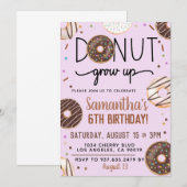 Chocolade Donut Groeit Birthday Invitation Kaart (Voorkant / Achterkant)