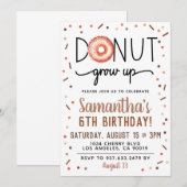 Chocolade Donut Groeit Birthday Invitation Kaart (Voorkant / Achterkant)