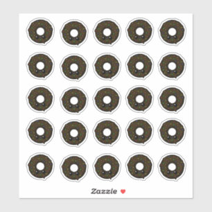 Chocolade Donut met Chocolate Frosting Sprinkles Sticker