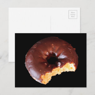 Chocolade Donut met grote biet eruit gehaald Briefkaart