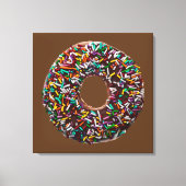 Chocolade Donut met kleurrijke sproinkles Canvas Afdruk (Voorkant)