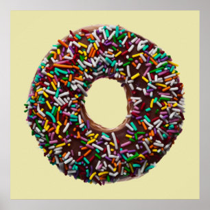 Chocolade Donut met kleurrijke sproinkles Poster