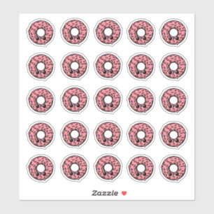 Chocolade Donut met Roze Frosting en Sprinkles Sticker