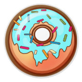 Chocolade Donut met sprinken Keramische Knop (Voorkant)