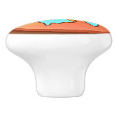 Chocolade Donut met sprinken Keramische Knop (Zijkant)