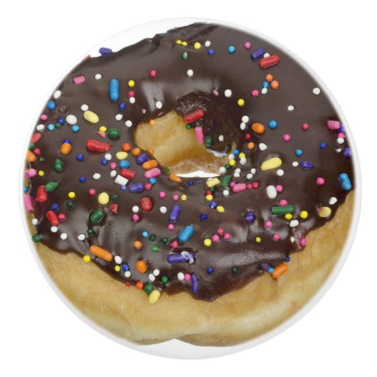 Chocolade Donut met Sprinkles Knob Keramische Knop (Voorkant)