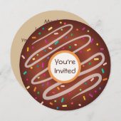 Chocolade Donut met Sprinkles Verjaardag Kaart (Voorkant / Achterkant)