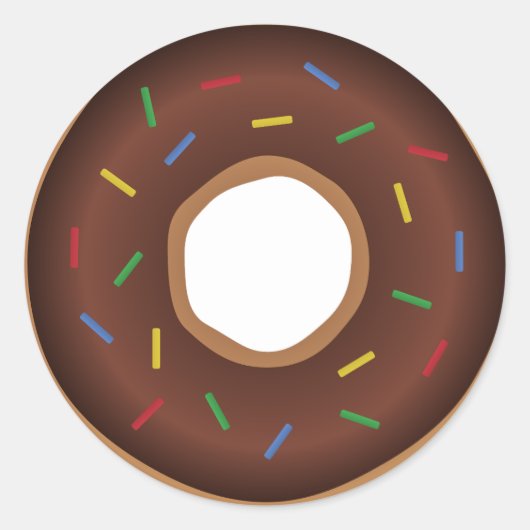 Chocolade Donut-stickers Ronde Sticker (Voorkant)