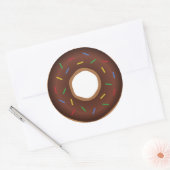 Chocolade Donut-stickers Ronde Sticker (Envelop)