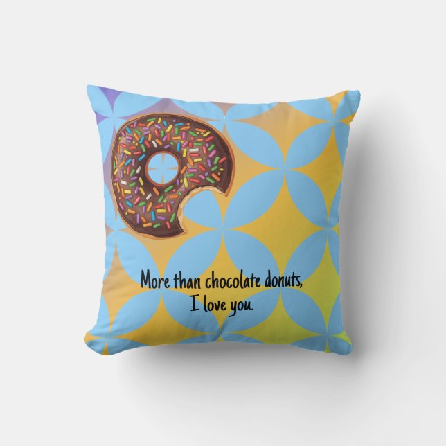 Chocolade Donuts Liefde Kussen (Voorkant)
