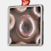 Chocolade Donuts met Sprinkles Kerstmis Metalen Ornament (Links)