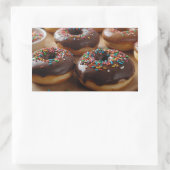Chocolade Donuts Rechthoekige Sticker (Tas)
