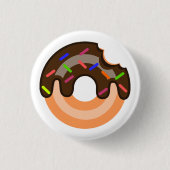 Chocolade Doughnut Pin Ronde Button 3,2 Cm (Voorkant)