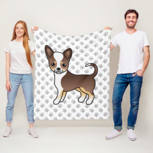 Chocolade Driekleurige Gladde Vacht Chihuahua & Po Fleece Deken