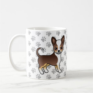 Chocolade Driekleurige Gladde Vacht Chihuahua & Po Koffiemok