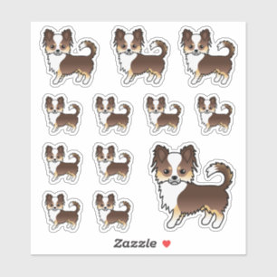 Chocolade Driekleurige Langharige Chihuahua Aardig Sticker