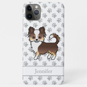 Chocolade Driekleurige Langharige Chihuahua Hond & iPhone 11 Pro Max Hoesje