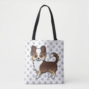 Chocolade Driekleurige Langharige Chihuahua Hond & Draagtas