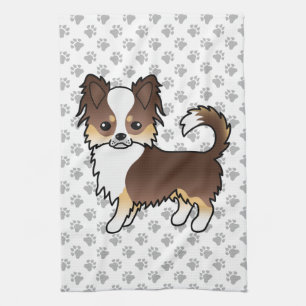 Chocolade Driekleurige Langharige Chihuahua Hond & Theedoek